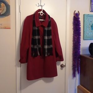 Burgandy Red London Fog wool coat Size 3X
